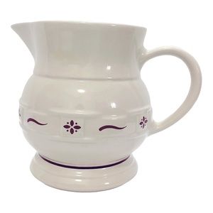 Longaberger Pottery Large Pitcher Heritage Pattern Woven Traditions Red USA